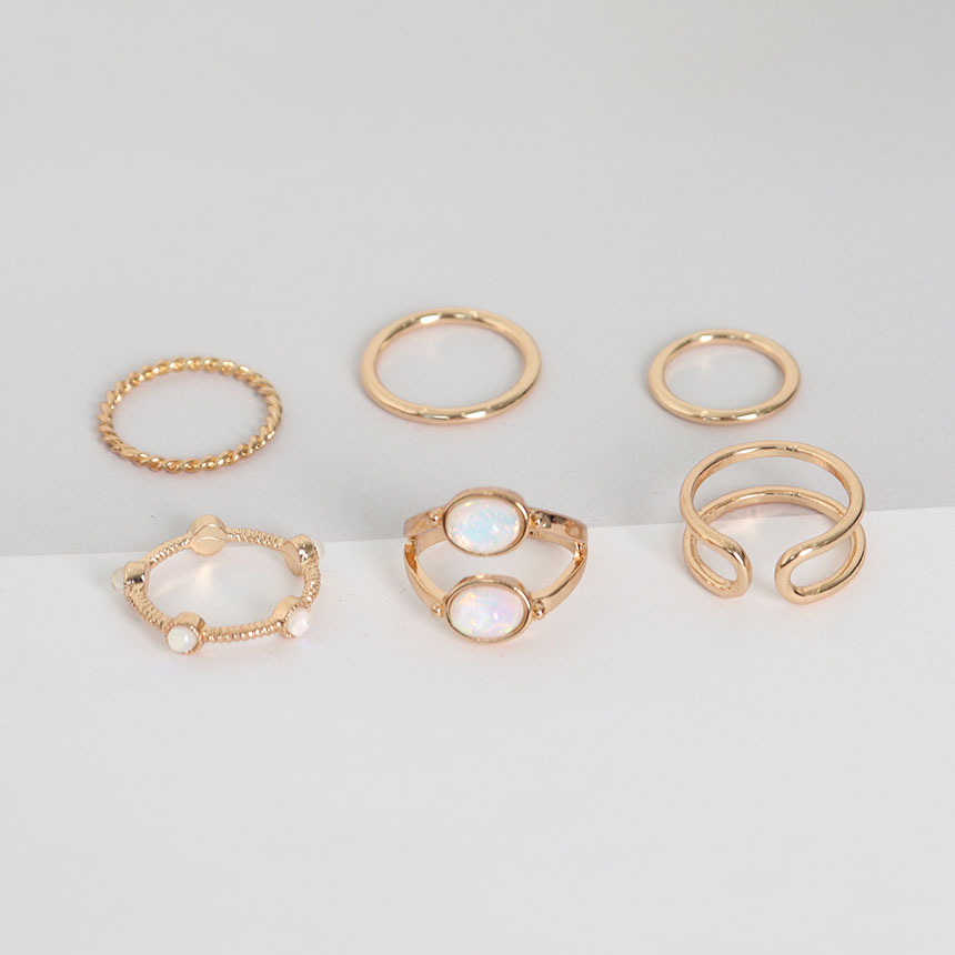 <b><p>Mourning daily opal Two les kk basic Layered</p></b><b><p>無排 デイリー オパール 二行 ねじれ 基本 重ね着 糸リング セット 6種 20代の女性</p></b><br /><br /><p align='center'>