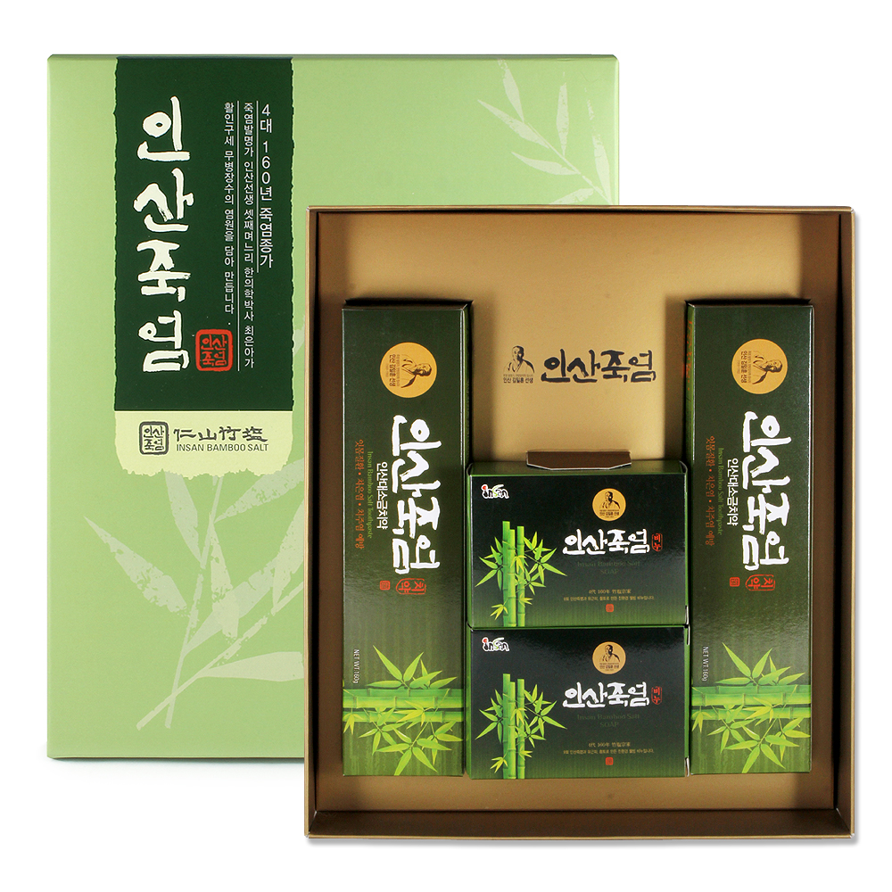 인산죽염 비누선물세트 4호(치약2+죽염비누2) - 메인 이미지
