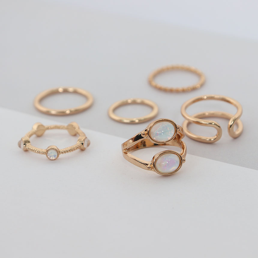 <b><p>Mourning daily opal Two les kk basic Layered</p></b><b><p>無排 デイリー オパール 二行 ねじれ 基本 重ね着 糸リング セット 6種 20代の女性</p></b><br /><br /><p align='center'>