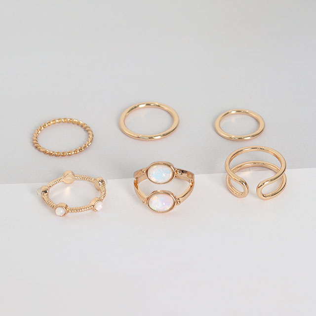 <b><p>Mourning daily opal Two les kk basic Layered</p></b><b><p>無排 デイリー オパール 二行 ねじれ 基本 重ね着 糸リング セット 6種 20代の女性</p></b><br /><br /><p align='center'>