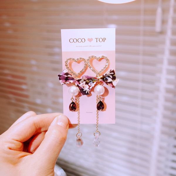 <b><p>Purple love heart Drop ring</p></b><b><p>すみれ色 愛 ハート ドロップ イヤリング</p></b><br /><br /><p align='center'>