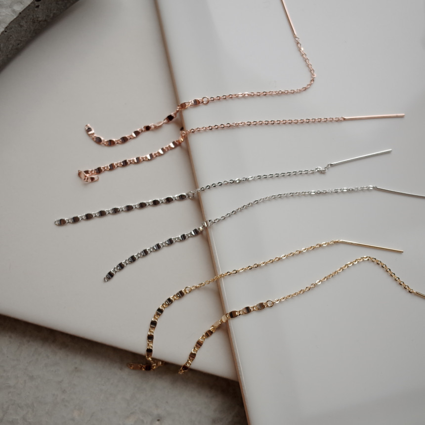 <b><p>Flat chain Long room earrgs Simple Unique</p></b><b><p>フラットチェーン ロンシルイヤリング シンプルユニーク スタイリッシュルック 30代の女性</p></b><br /><br /><p align='center'>