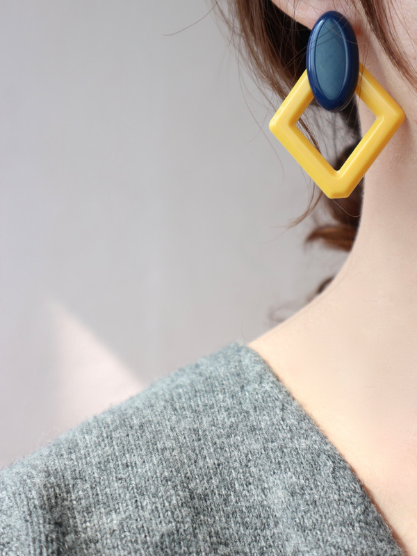 <b><p>unique Rhombus Earring Refresh coordation</p></b><b><p>ユニーク 菱形イヤリングC さわやかなコーディネート キュなアイテム 友人が尋ねる</p></b><br /><br /><p align='center'>