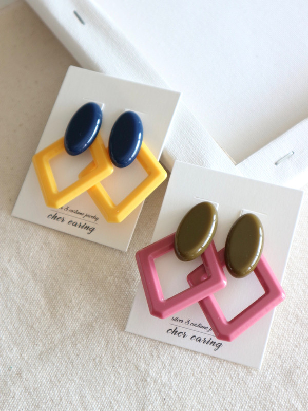 <b><p>unique Rhombus Earring Refresh coordation</p></b><b><p>ユニーク 菱形イヤリングC さわやかなコーディネート キュなアイテム 友人が尋ねる</p></b><br /><br /><p align='center'>