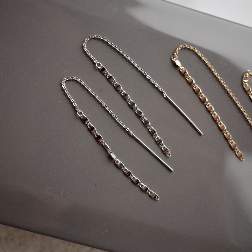 <b><p>Flat chain Long room earrgs Simple Unique</p></b><b><p>フラットチェーン ロンシルイヤリング シンプルユニーク スタイリッシュルック 30代の女性</p></b><br /><br /><p align='center'>