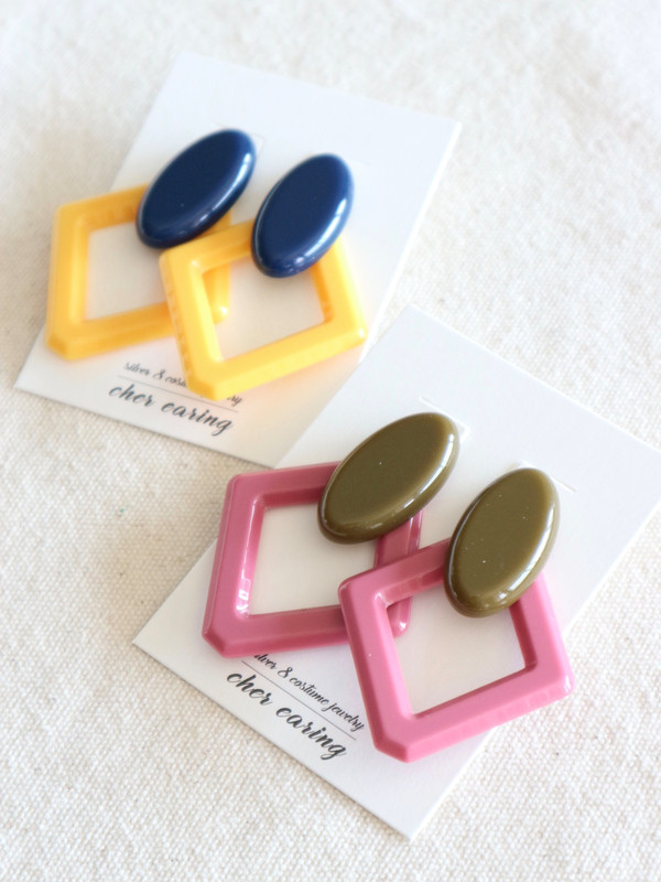 <b><p>unique Rhombus Earring Refresh coordation</p></b><b><p>ユニーク 菱形イヤリングC さわやかなコーディネート キュなアイテム 友人が尋ねる</p></b><br /><br /><p align='center'>