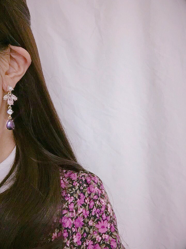 <b><p>Glam Drop Violet earring Possib ves Non-Pierc</p></b><b><p>グラムドロップ バイオレット イヤリング グィチ可能 ノンピアス スタイリッシュルック</p></b><br /><br /><p align='center'>