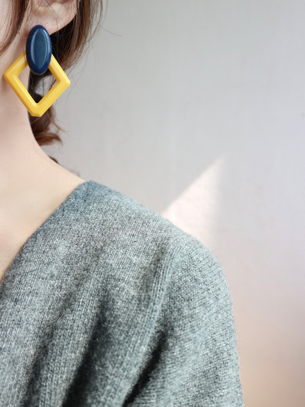 <b><p>unique Rhombus Earring Refresh coordation</p></b><b><p>ユニーク 菱形イヤリングC さわやかなコーディネート キュなアイテム 友人が尋ねる</p></b><br /><br /><p align='center'>