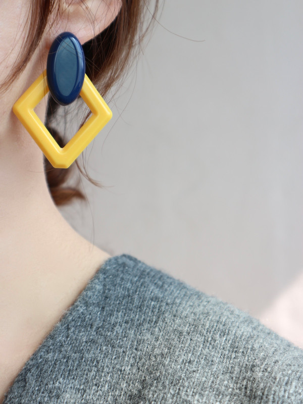 <b><p>unique Rhombus Earring Refresh coordation</p></b><b><p>ユニーク 菱形イヤリングC さわやかなコーディネート キュなアイテム 友人が尋ねる</p></b><br /><br /><p align='center'>