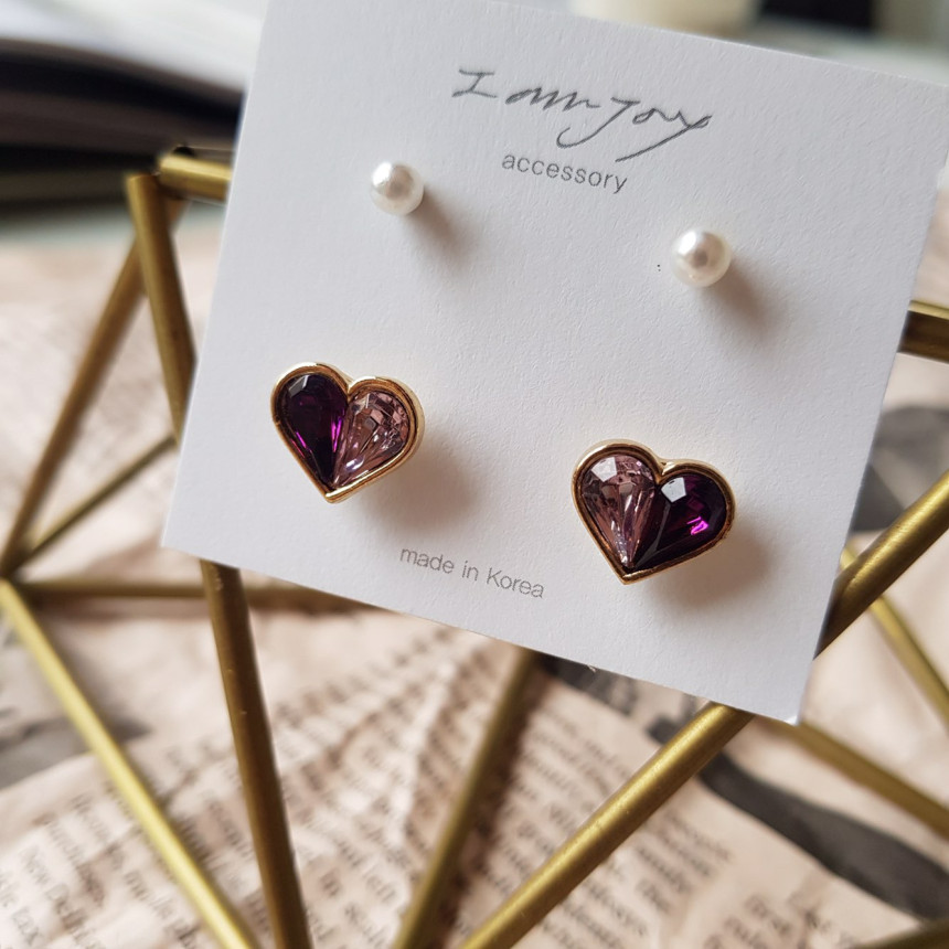 <b><p>Possible eaves Lo Prl Hrt 4 pce set rring</p></b><b><p>グィチ可能 ラブパールハート 4 ピース セット イヤリング 6色 可愛らしいコーディネ</p></b><br /><br /><p align='center'>