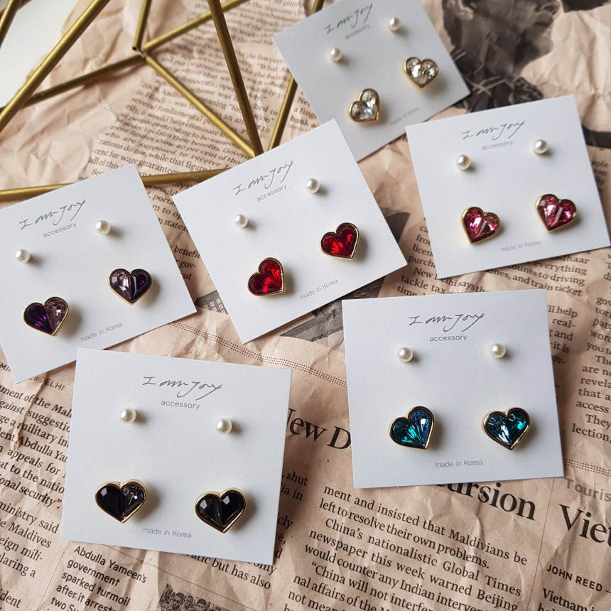 <b><p>Possible eaves Lo Prl Hrt 4 pce set rring</p></b><b><p>グィチ可能 ラブパールハート 4 ピース セット イヤリング 6色 可愛らしいコーディネ</p></b><br /><br /><p align='center'>