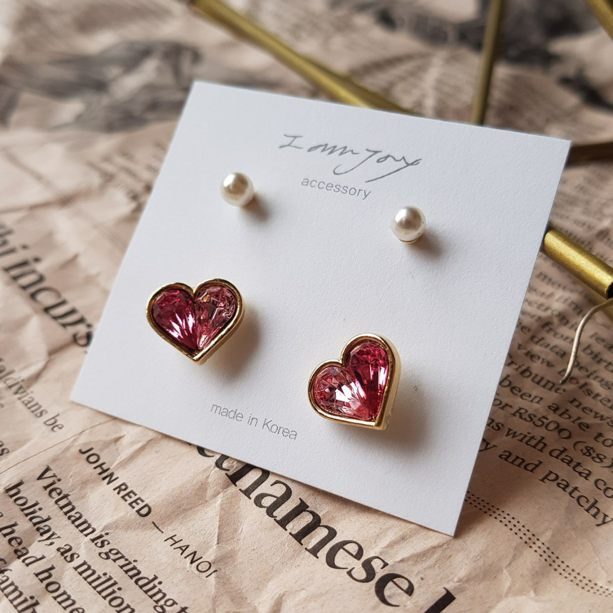 <b><p>Possible eaves Lo Prl Hrt 4 pce set rring</p></b><b><p>グィチ可能 ラブパールハート 4 ピース セット イヤリング 6色 可愛らしいコーディネ</p></b><br /><br /><p align='center'>