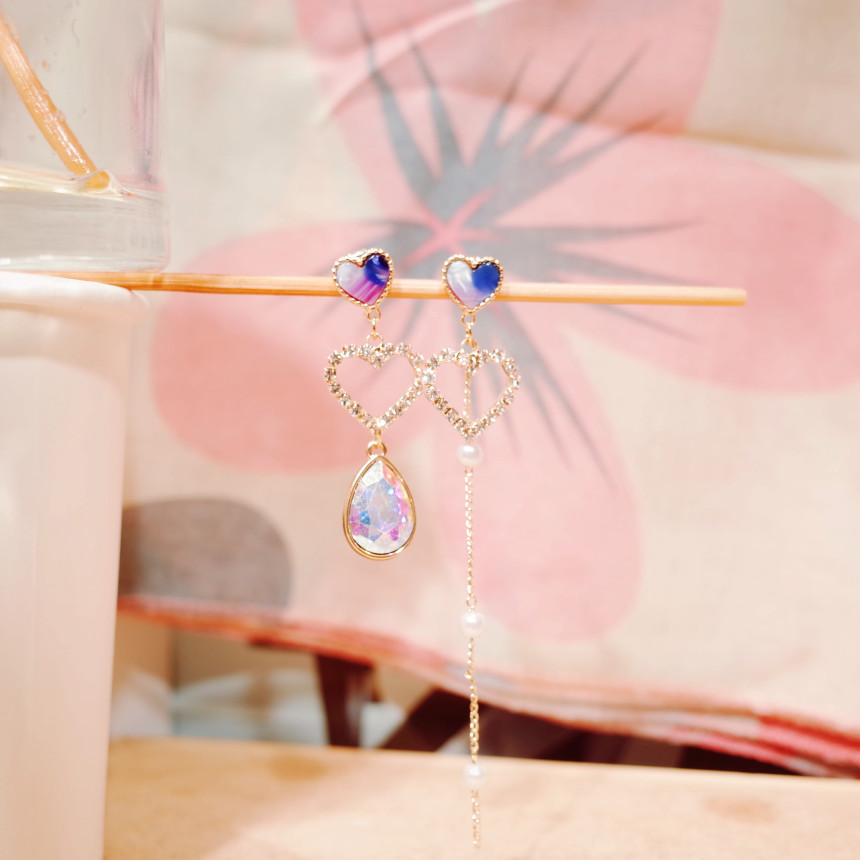 <b><p>cloud water drop heart ring</p></b><b><p>雲 水滴 ハート ドロップ イヤリング</p></b><br /><br /><p align='center'>