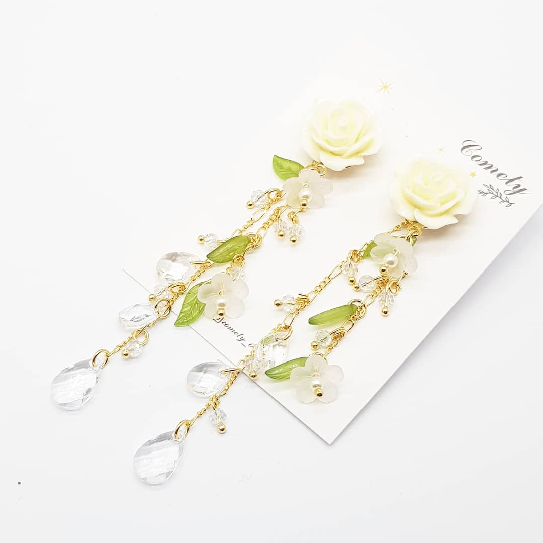 <b><p>Cometti rose The Dp Earrings 21 pduct</p></b><b><p>コメットティー バラ 蔦 ドロップイヤリング 2in1 製品</p></b><br /><br /><p align='center'>
