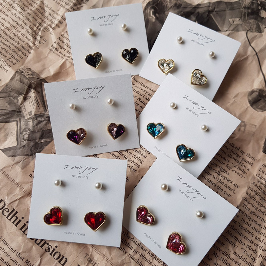 <b><p>Possible eaves Lo Prl Hrt 4 pce set rring</p></b><b><p>グィチ可能 ラブパールハート 4 ピース セット イヤリング 6色 可愛らしいコーディネ</p></b><br /><br /><p align='center'>