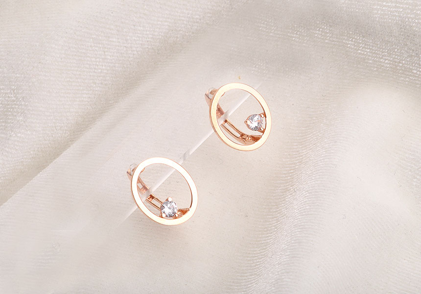 <b><p>14k 18k Cubic One touch Ring earrs Women's</p></b><b><p>14k 18k キュービック ワンタッチ リングピアス 女性K ファッション サークル</p></b><br /><br /><p align='center'>