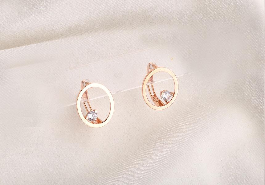 <b><p>14k 18k Cubic One touch Ring earrs Women's</p></b><b><p>14k 18k キュービック ワンタッチ リングピアス 女性K ファッション サークル</p></b><br /><br /><p align='center'>