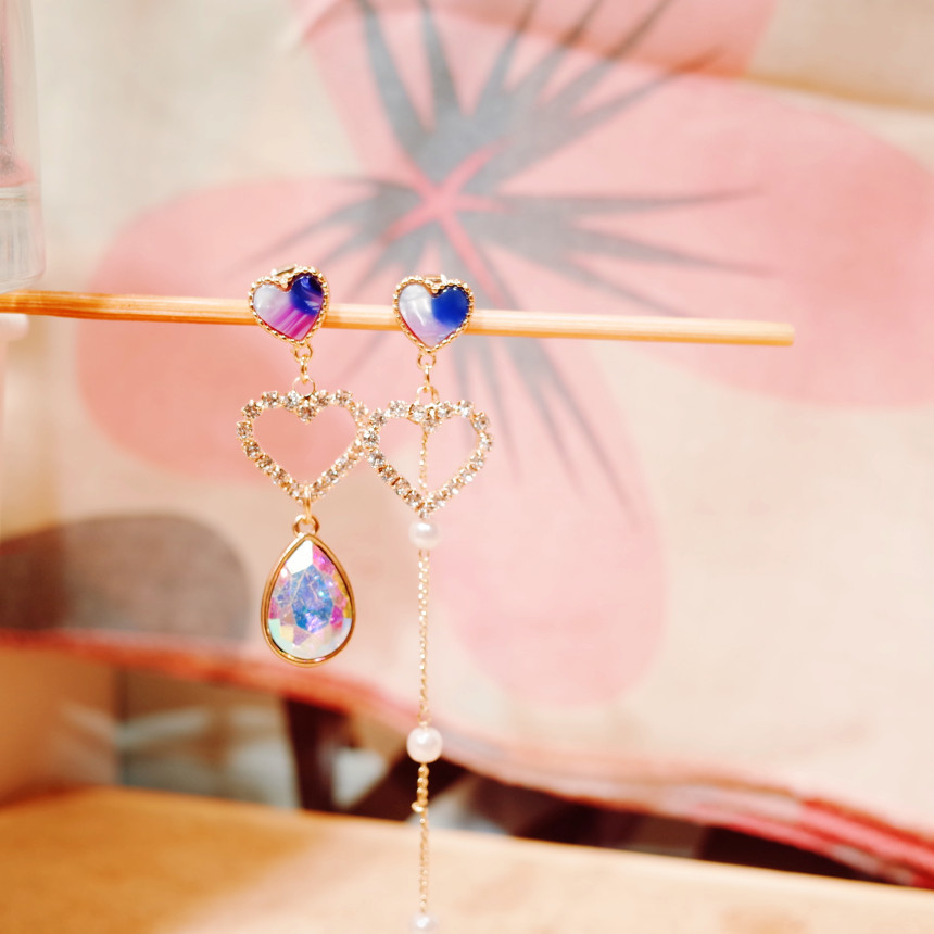 <b><p>cloud water drop heart ring</p></b><b><p>雲 水滴 ハート ドロップ イヤリング</p></b><br /><br /><p align='center'>