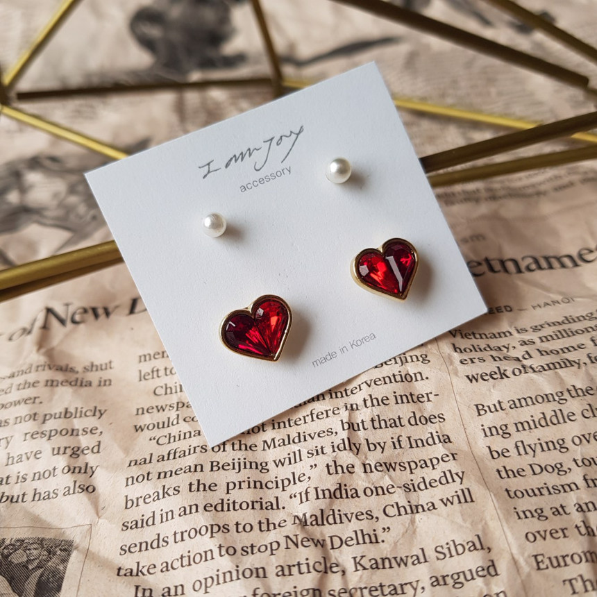 <b><p>Possible eaves Lo Prl Hrt 4 pce set rring</p></b><b><p>グィチ可能 ラブパールハート 4 ピース セット イヤリング 6色 可愛らしいコーディネ</p></b><br /><br /><p align='center'>