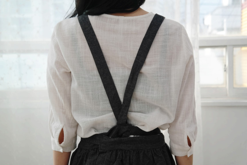 아멜리아 그레이 어닝 스트라이프 앞치마