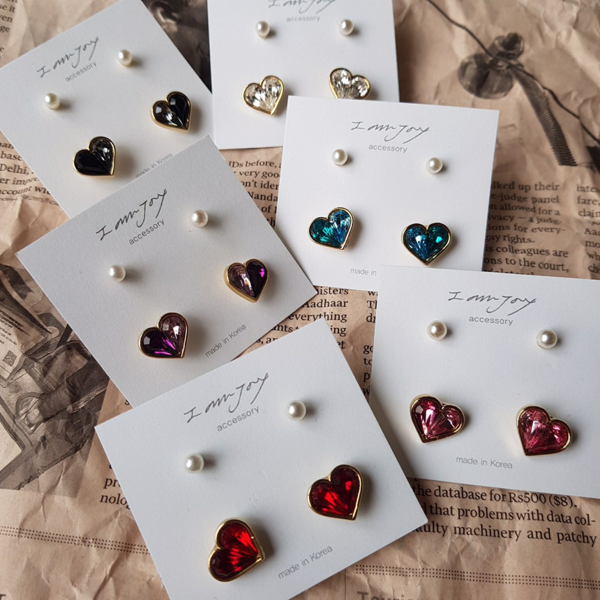 <b><p>Possible eaves Lo Prl Hrt 4 pce set rring</p></b><b><p>グィチ可能 ラブパールハート 4 ピース セット イヤリング 6色 可愛らしいコーディネ</p></b><br /><br /><p align='center'>