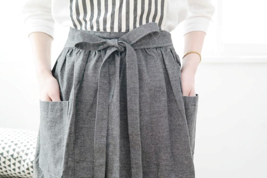 아멜리아 그레이 어닝 스트라이프 앞치마