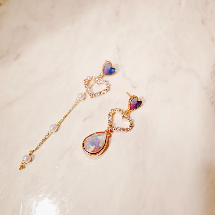 <b><p>cloud water drop heart ring</p></b><b><p>雲 水滴 ハート ドロップ イヤリング</p></b><br /><br /><p align='center'>