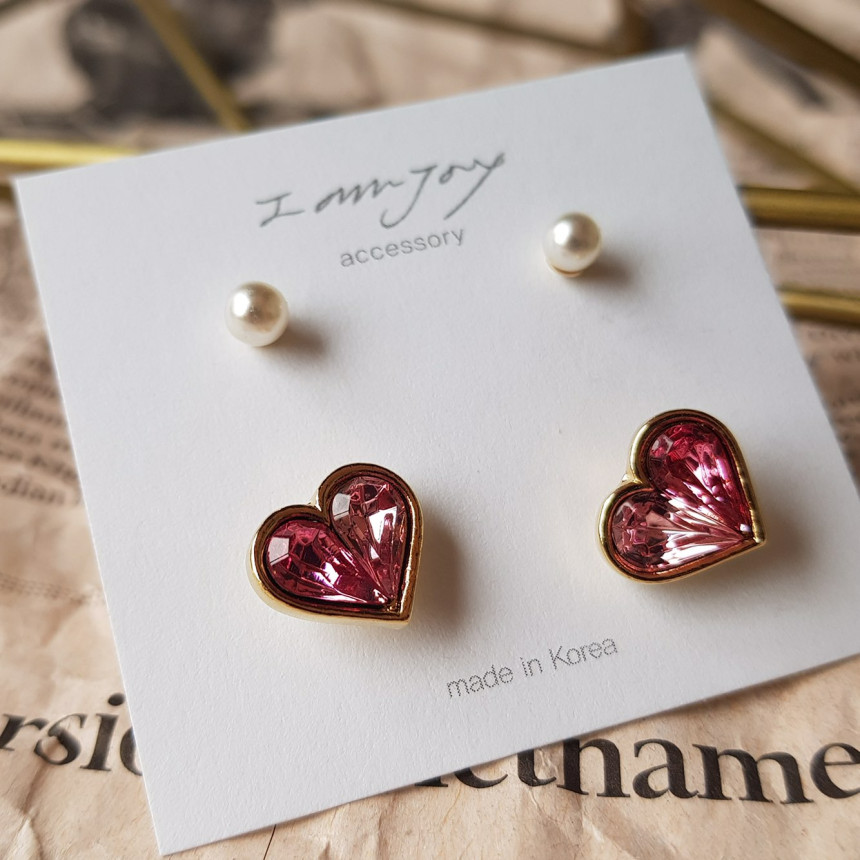 <b><p>Possible eaves Lo Prl Hrt 4 pce set rring</p></b><b><p>グィチ可能 ラブパールハート 4 ピース セット イヤリング 6色 可愛らしいコーディネ</p></b><br /><br /><p align='center'>