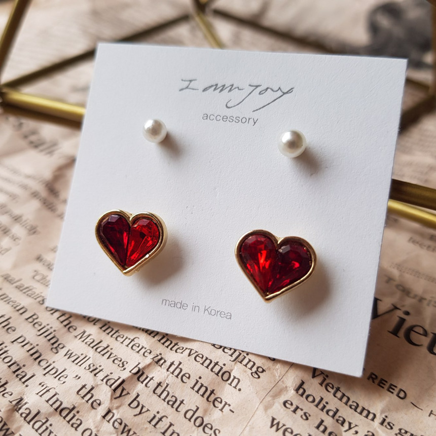 <b><p>Possible eaves Lo Prl Hrt 4 pce set rring</p></b><b><p>グィチ可能 ラブパールハート 4 ピース セット イヤリング 6色 可愛らしいコーディネ</p></b><br /><br /><p align='center'>