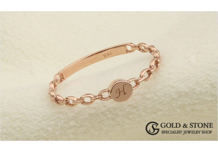 <b><p>14K initial friendship rg Rose Gold pk Ace</p></b><b><p>14K イニシャル 友情 リング ローズゴールド ピンク エキ</p></b><br /><br /><p align='center'>