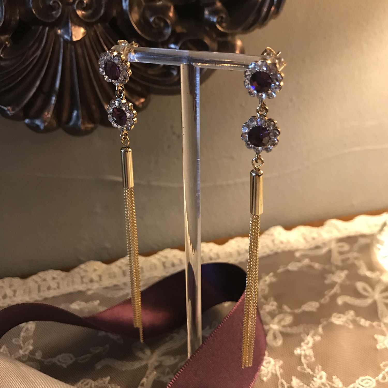 <b><p>Violet earring 8 species Alrgy preventn Woman</p></b><b><p>バイオレット イヤリング 8種 アレルギー対策 女性 紫</p></b><br /><br /><p align='center'>