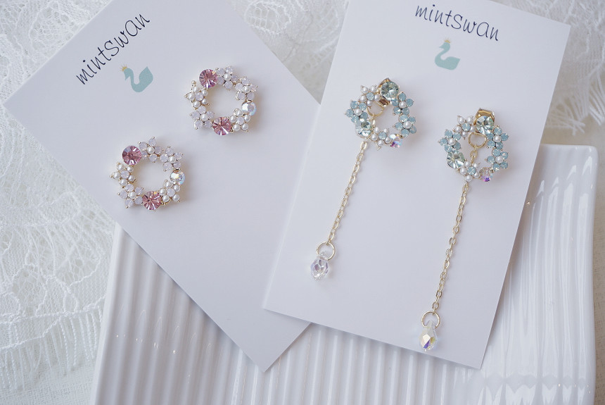 <b><p>flower Fondue earring Tnties women Daily</p></b><b><p>フラワー フォンデュ イヤリング 20代の女性 デイリーコーディネート ウンチム</p></b><br /><br /><p align='center'>