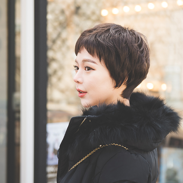 여자가발 숏레이어 볼륨컷 (전체가발,통가발) - 상품 이미지