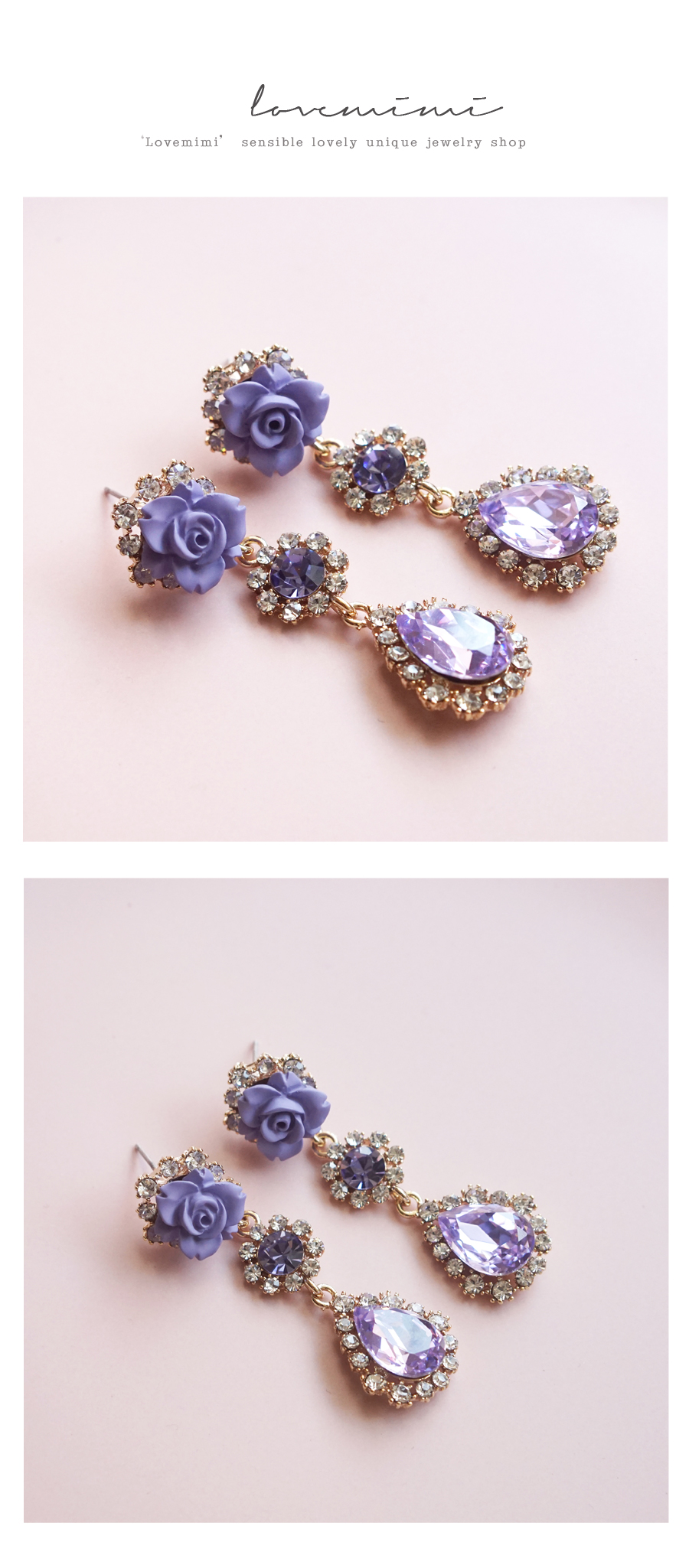 <b><p>Violet flower Drop Earrings Silv ea Bd Lo</p></b><b><p>バイオレット フラワー ドロップイヤリング ウンチム ボールド ロが キュービック</p></b><br /><br /><p align='center'>