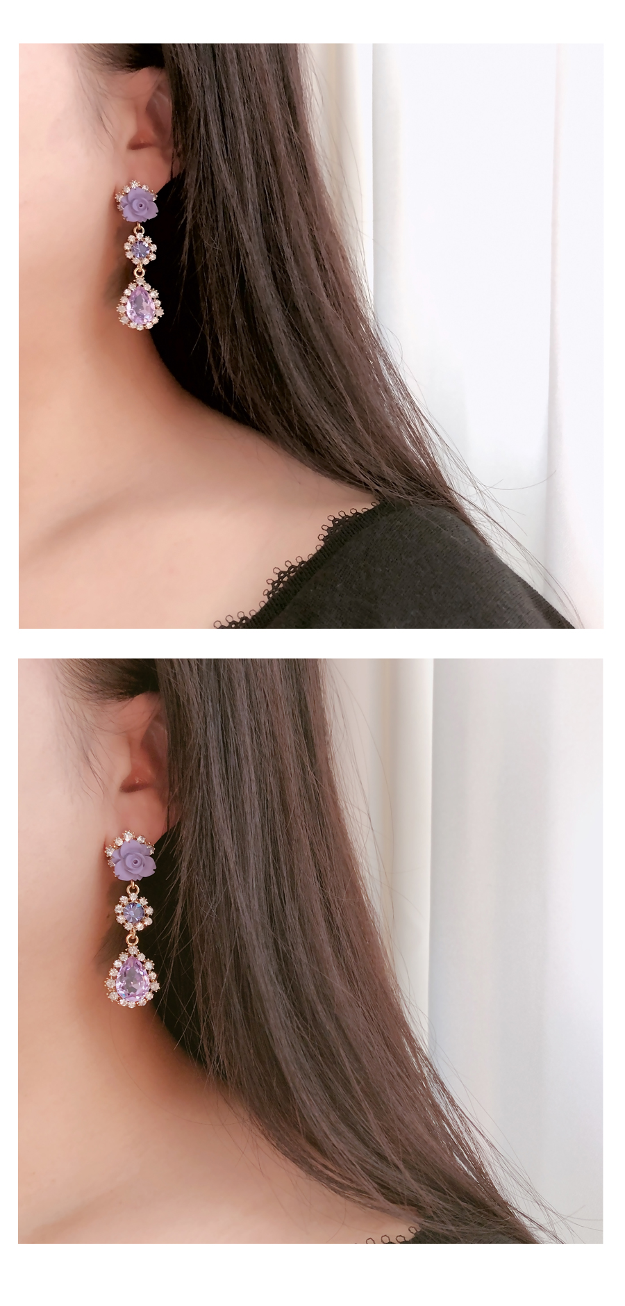 <b><p>Violet flower Drop Earrings Silv ea Bd Lo</p></b><b><p>バイオレット フラワー ドロップイヤリング ウンチム ボールド ロが キュービック</p></b><br /><br /><p align='center'>