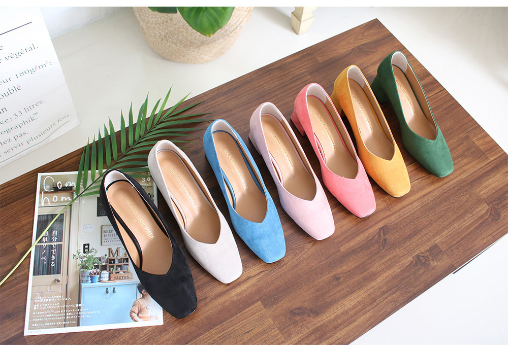 <b><p>Spring new arval Sque nose sde Middle Hill</p></b><b><p>春身上 正方形の鼻 スエード ミドルヒール パンプス 韓国語 7カラー 5cm 女性の靴</p></b><br /><br /><p align='center'>