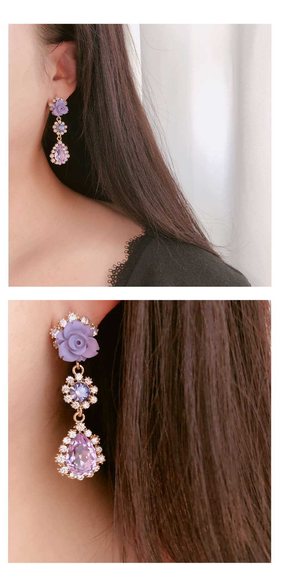 <b><p>Violet flower Drop Earrings Silv ea Bd Lo</p></b><b><p>バイオレット フラワー ドロップイヤリング ウンチム ボールド ロが キュービック</p></b><br /><br /><p align='center'>