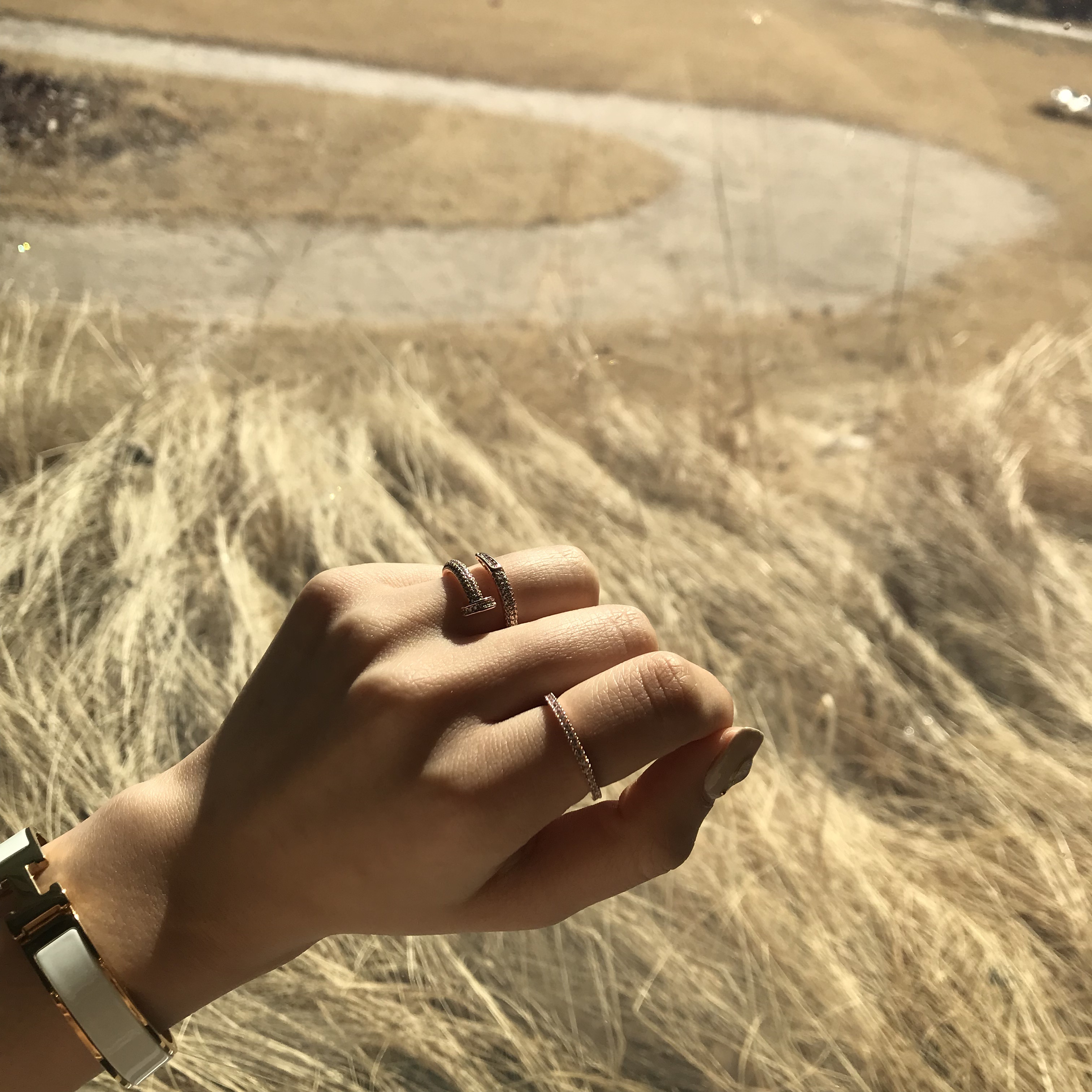 <b><p>Carr nail Cubic Ring Rose Gold Luxury steal</p></b><b><p>カル 釘 キュービックリング ローズゴールド 名品 スチ 洗練された かわいい 友情</p></b><br /><br /><p align='center'>