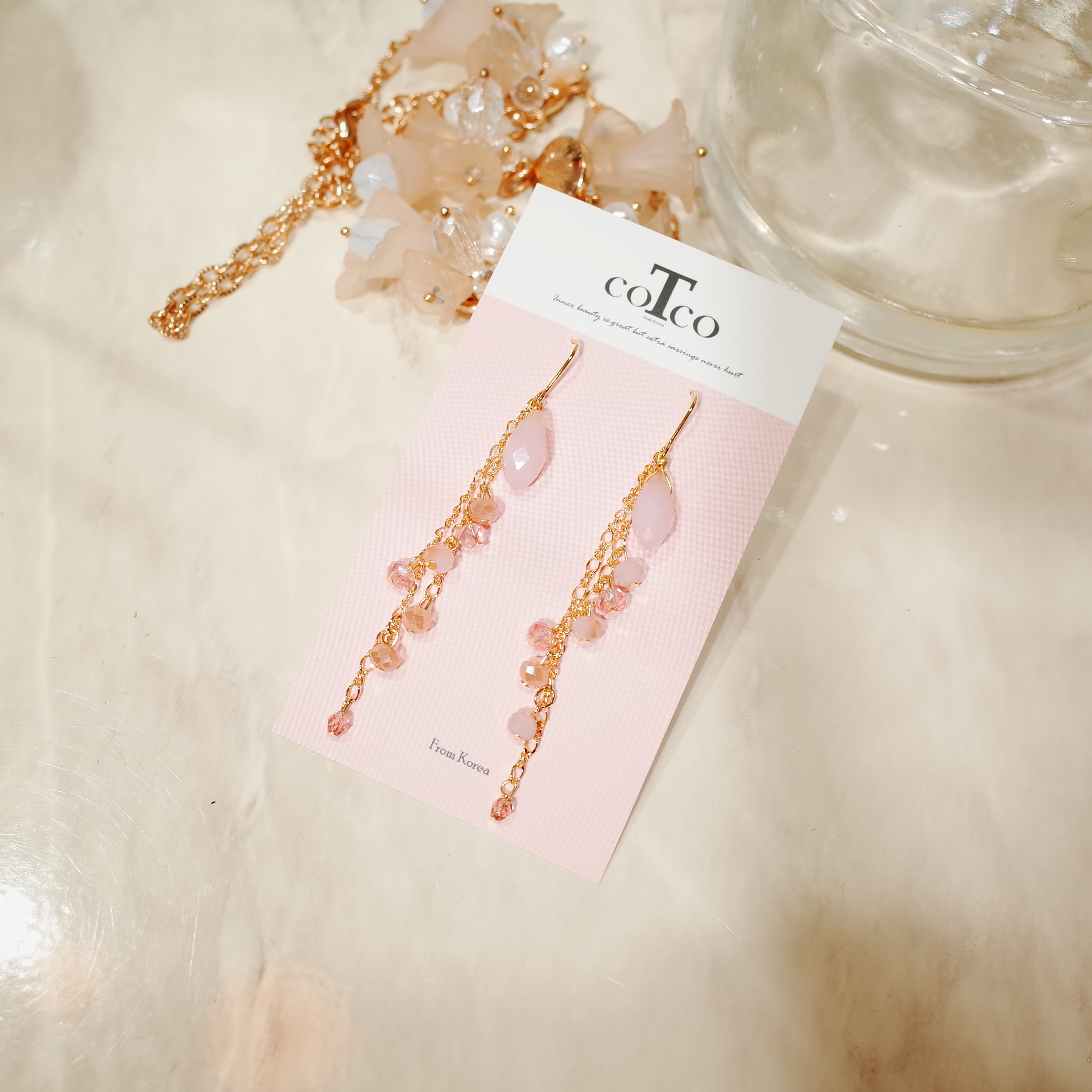 <b><p>Raindrops stone hook earrg</p></b><b><p>雨滴の音 原石 フック イヤリング</p></b><br /><br /><p align='center'>