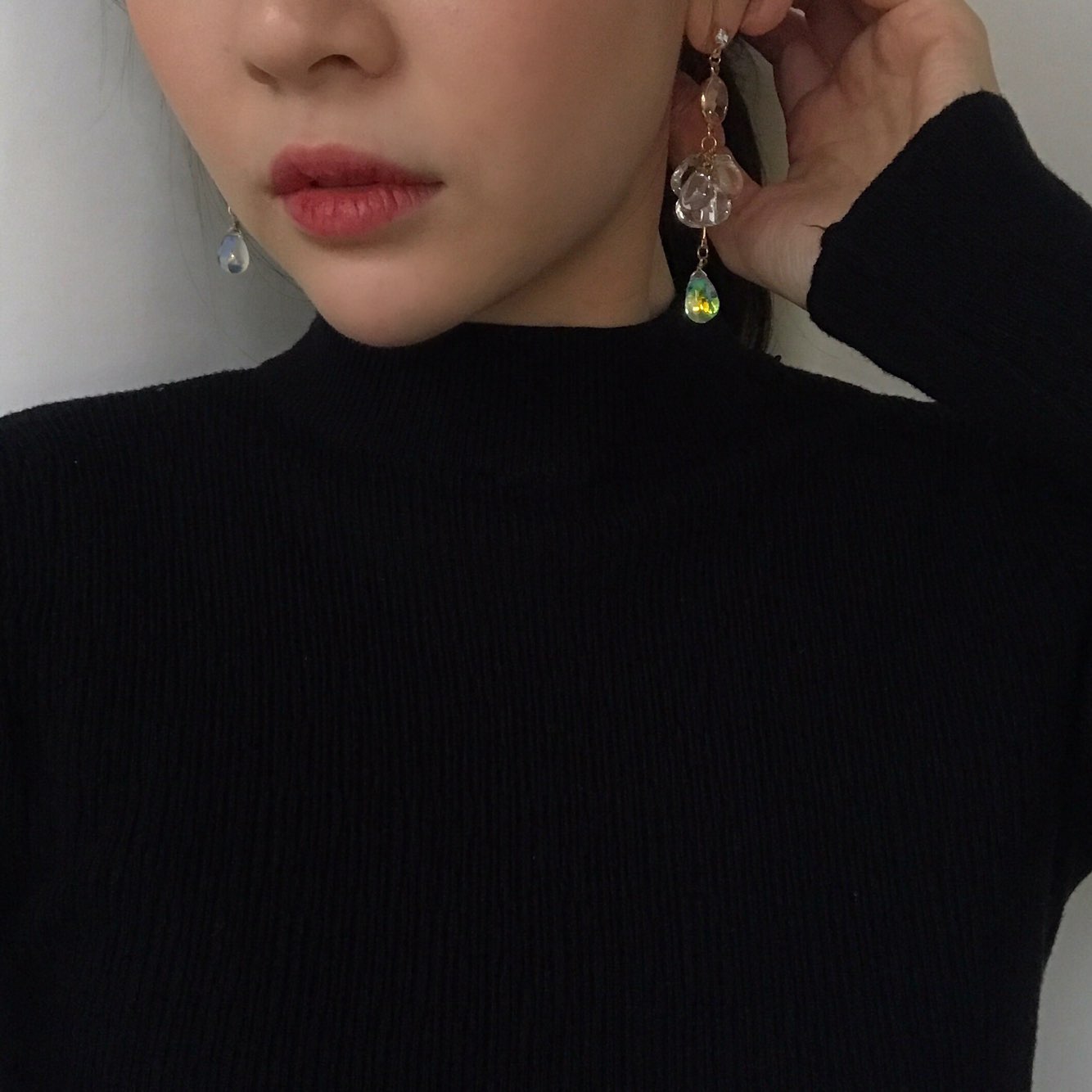 <b><p>Whistle Glass Unknown Drop Earrings Feme</p></b><b><p>ホイッスル グラス オンバル ドロップイヤリング フェミニンが 感性ムード シックな</p></b><br /><br /><p align='center'>
