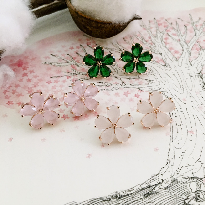 <b><p>Cherry Blossom fw Silv fing Drop ea Spr coordation</p></b><b><p>桜 フラワー ウンチム ドロップ イヤリング 春のコーディネート アレルギー対策</p></b><br /><br /><p align='center'>