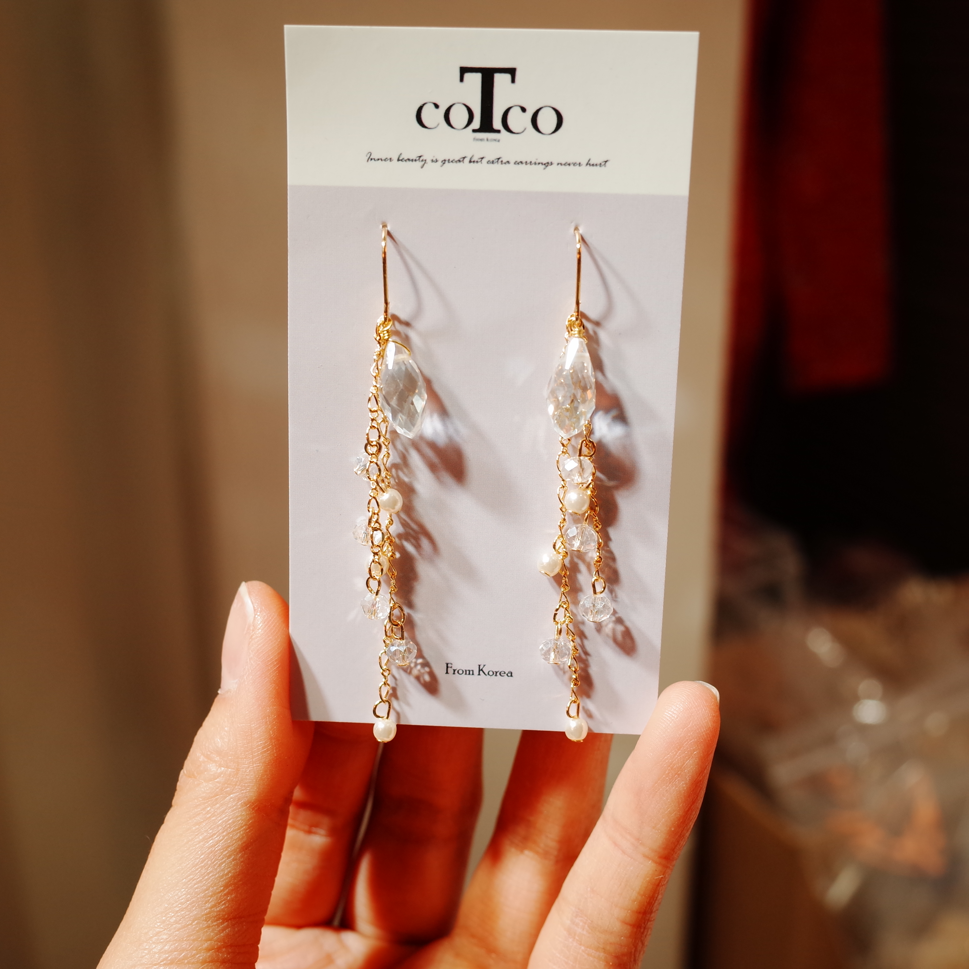 <b><p>Raindrops stone hook earrg</p></b><b><p>雨滴の音 原石 フック イヤリング</p></b><br /><br /><p align='center'>