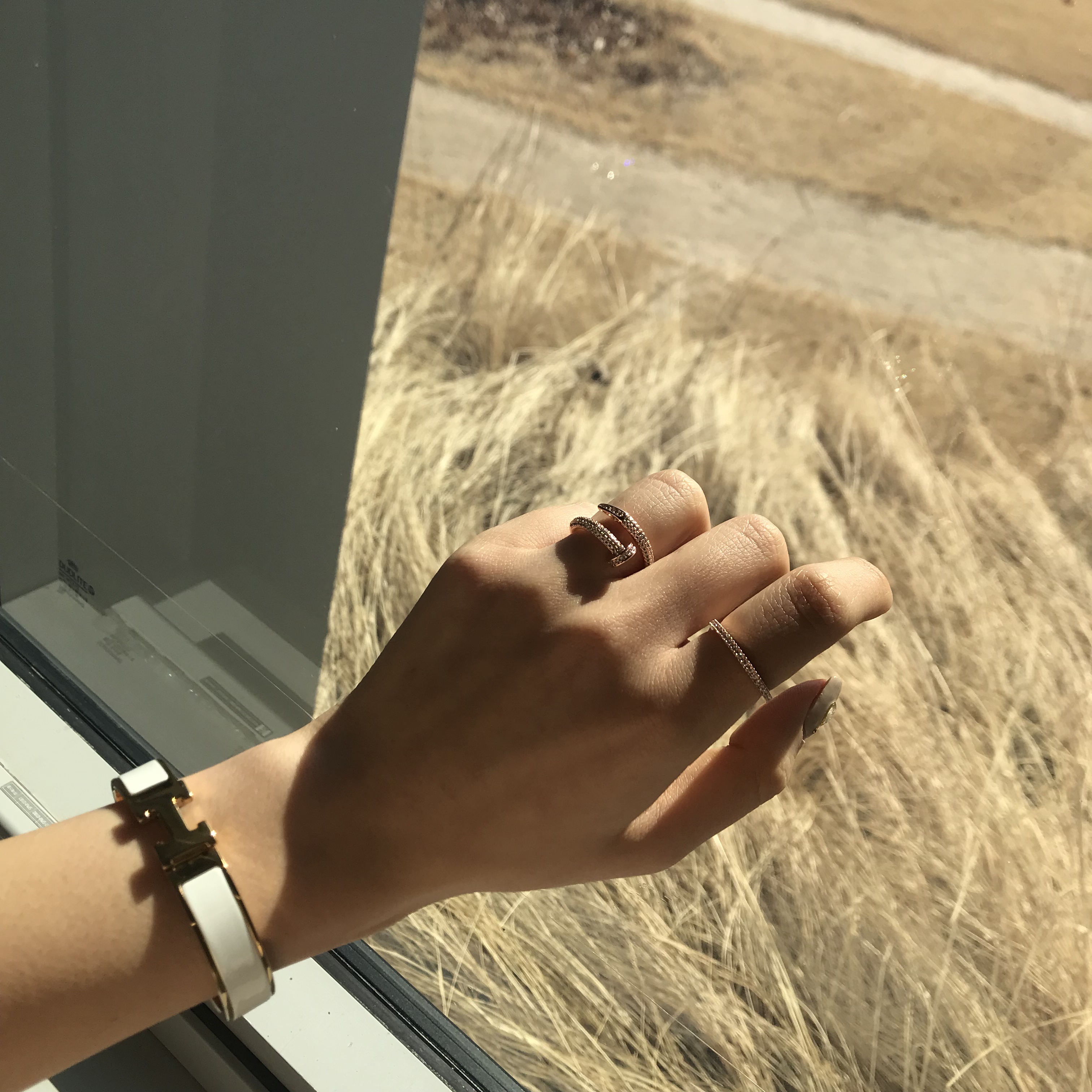 <b><p>Carr nail Cubic Ring Rose Gold Luxury steal</p></b><b><p>カル 釘 キュービックリング ローズゴールド 名品 スチ 洗練された かわいい 友情</p></b><br /><br /><p align='center'>