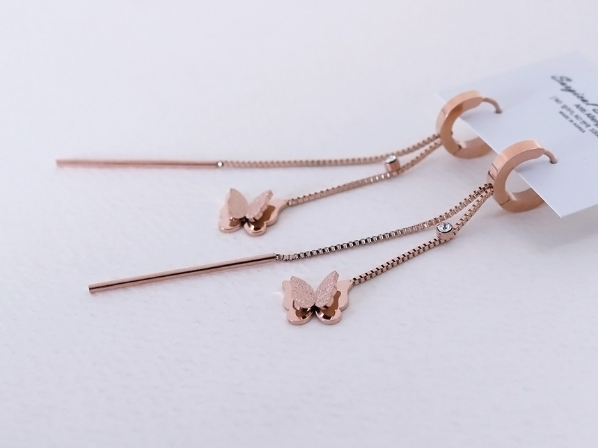 <b><p>Butterfly Sonata Surge Sel earring tium sless</p></b><b><p>蝶のラブソング 書かれているカールスチール イヤリ チタン ステンレス モダンな</p></b><br /><br /><p align='center'>
