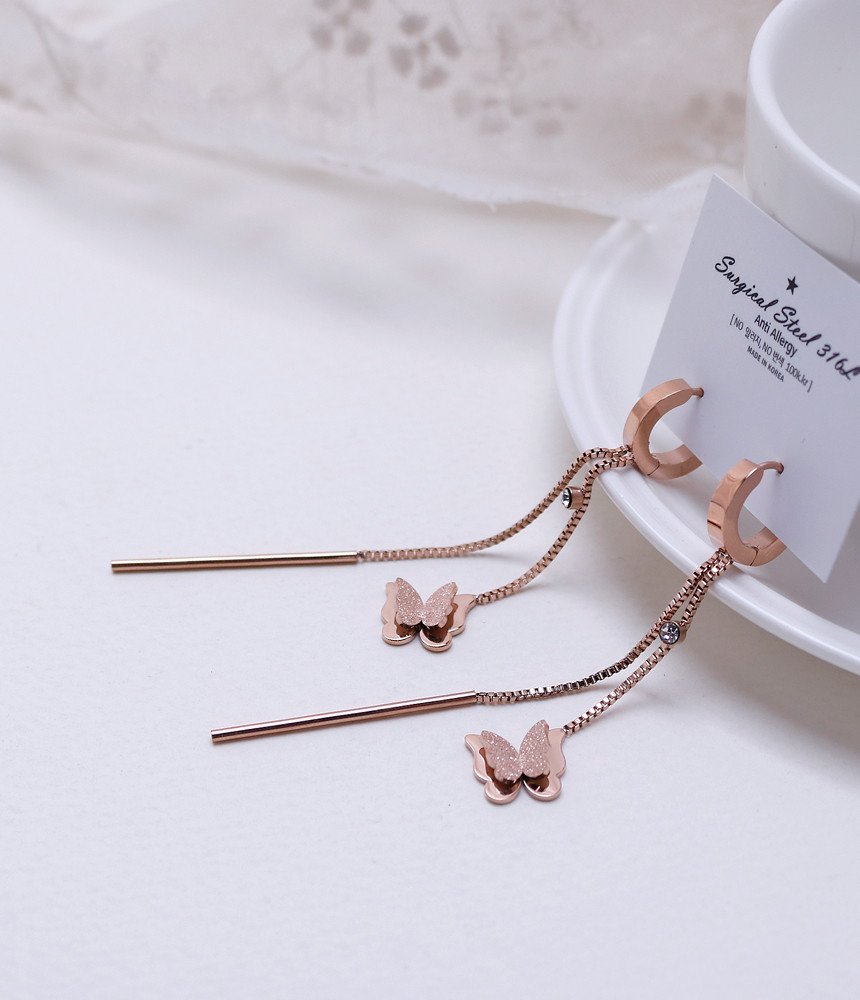 <b><p>Butterfly Sonata Surge Sel earring tium sless</p></b><b><p>蝶のラブソング 書かれているカールスチール イヤリ チタン ステンレス モダンな</p></b><br /><br /><p align='center'>