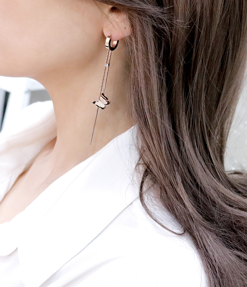 <b><p>Butterfly Sonata Surge Sel earring tium sless</p></b><b><p>蝶のラブソング 書かれているカールスチール イヤリ チタン ステンレス モダンな</p></b><br /><br /><p align='center'>