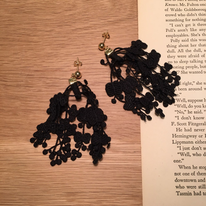 <b><p>You Girl race Drop Earrings 4color ea mantic</p></b><b><p>ユアガール レース ドロップイヤリング 4色 ロマンチック 女性 コーディネート</p></b><br /><br /><p align='center'>