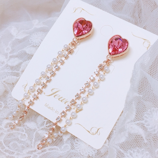 <b><p>Sweet pink Heart Ergs Good pot cycle Blg-blg</p></b><b><p>甘くピンク ハートピアス ポイントサイクル良い ケバケバした ユニークアクセサリー</p></b><br /><br /><p align='center'>