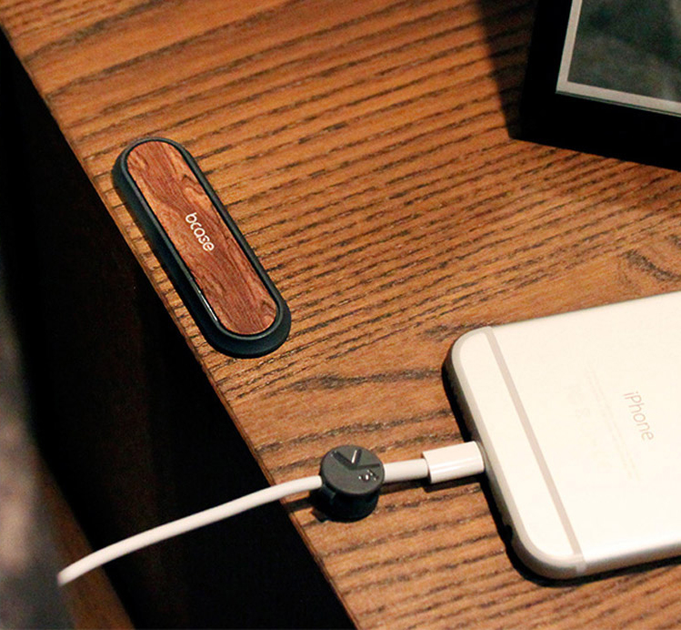 애니클리어 bcase T UP 마그네틱 케이블 정리홀더 흑호두 체리나무 차량 대쉬보드 정리