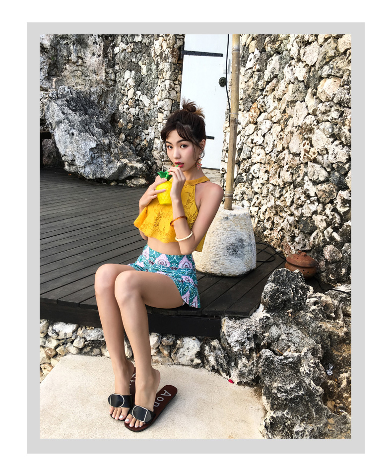 <b><p>Gentle youth Orange gre Frill bikini ce 20's</p></b><b><p>爽やか オレンジグリーン フリル ビキニ レース 20代 ホルターネック ハイウエスト</p></b><br /><br /><p align='center'>